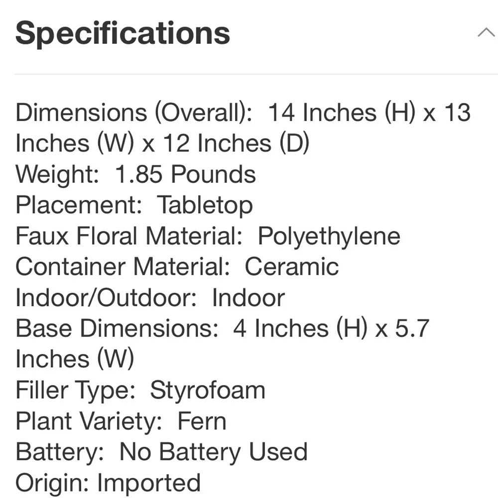 THRESHOLD NWT large fern in modern pot faux hair arrangement